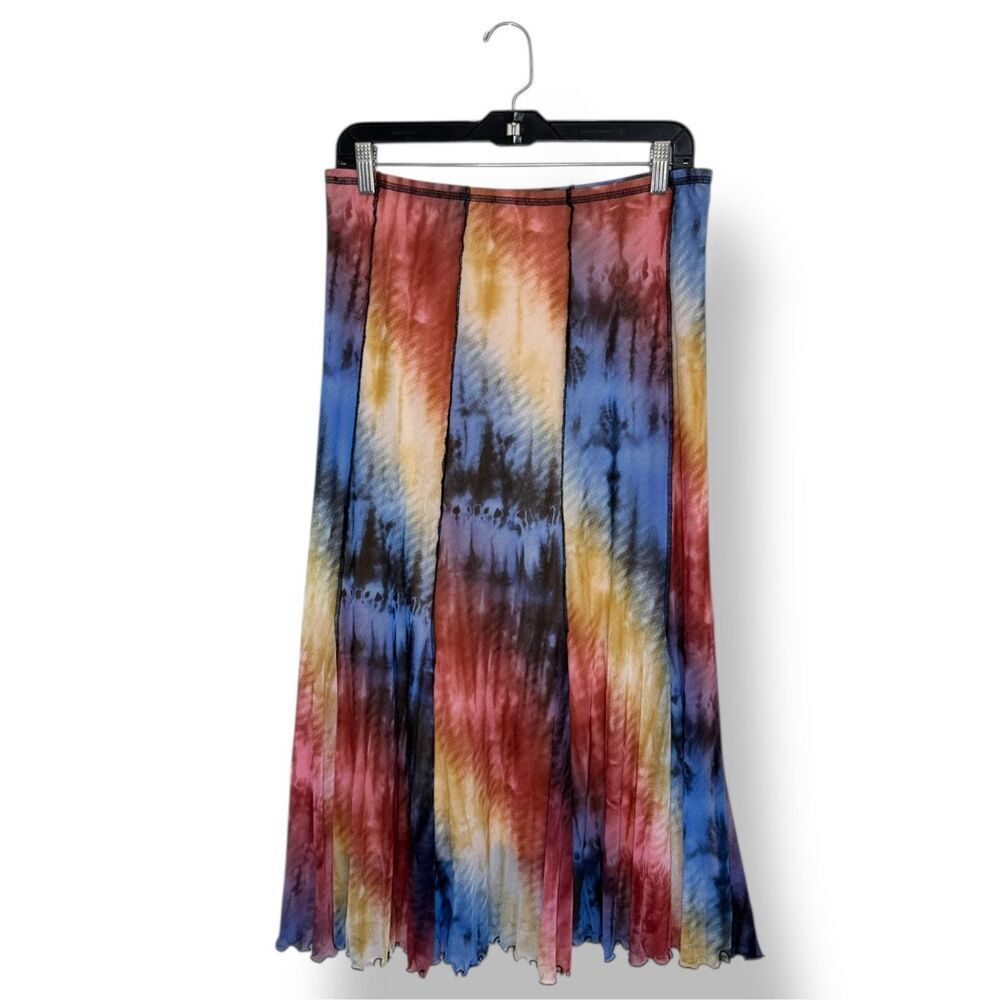 Petit Pois by Viviana G Women’s Small Midi Skirt Tie-Dye Lined Stretch Nylon - Picture 1 of 7